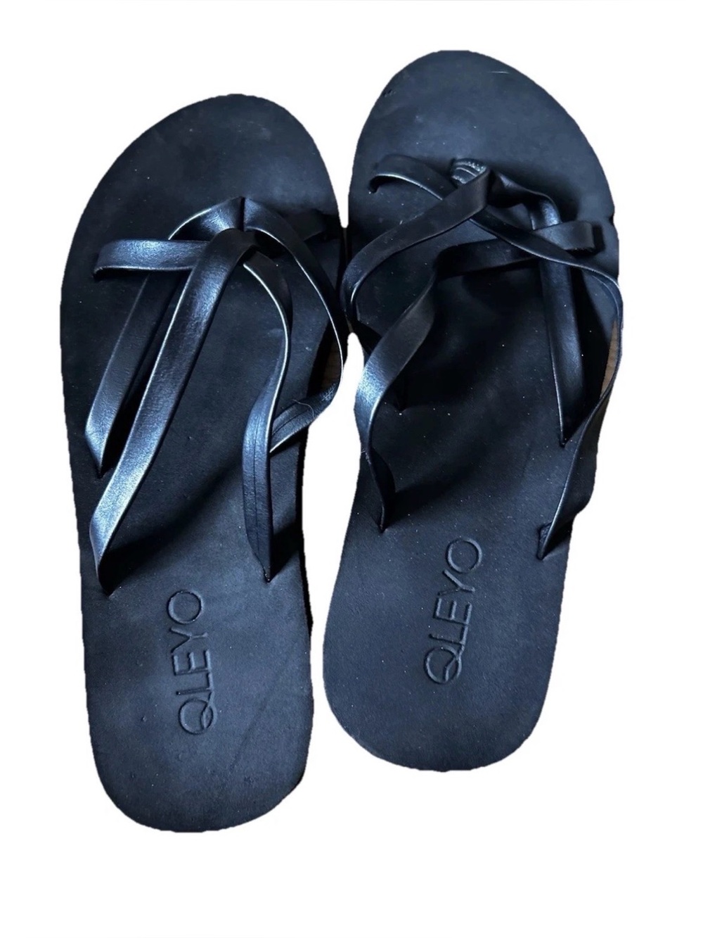 Oleyo Black Rubber Comfortable Sandals For woman Size 6